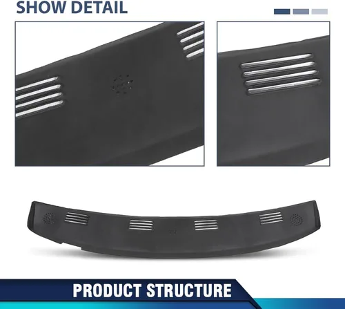Vista 9 de PIT66 Cubierta para salpicadero compatible con Dodge Ram 1500 2500 3500 2003, 2004, 2005, color negro