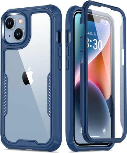 Vista 9 de FUNMIKO Funda transparente para iPhone 14 con protector de pantalla integrado sensible al tacto, protección resistente de grado milimétrico, pasa 21