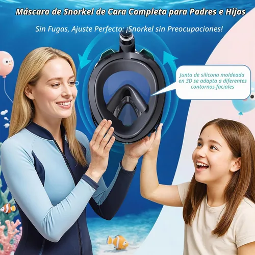 Vista 6 de Greatever G2 Full Face Snorkel Mask 2 Pack Adults Kids
