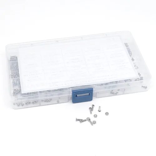 Vista 6 de Juego de 900 piezas de tornillos y tuercas de acero inoxidable M1 M1.2 M1.4 M1.6 M2 Phillips con cabeza avellanada/plana 304 Stainless Steel