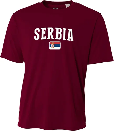 Vista 2 de Serbia - Camiseta de fútbol con logotipo de la bandera para hombres, equipo nacional, fútbol americano, olímpicos, personalizado con nombre