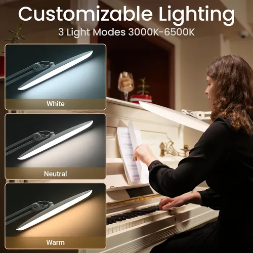 Vista 2 de Lámpara LED de escritorio de 1600 lúmenes, 24 W, lámpara de trabajo de arquitecto súper brillante de 20 pulgadas, 3 modos de luz, atenuación