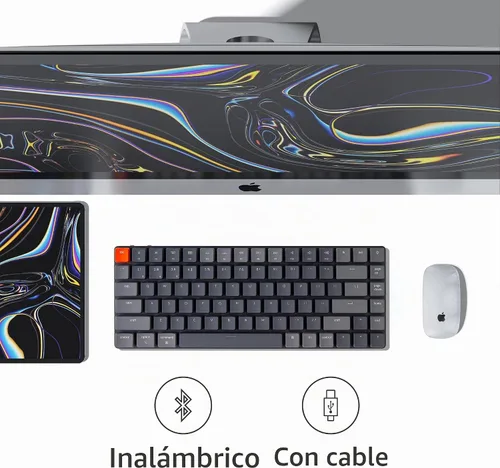 Vista 5 de Keychron K3 75% Layout 84-Key Teclado mecánico inalámbrico Bluetooth ultradelgado intercambiable en caliente con interruptor rojo óptico Keychron