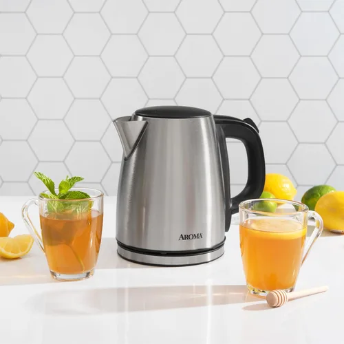 Vista 2 de Aroma Housewares - Tetera eléctrica de acero inoxidable de 1.0L / 4 tazas (AWK-267SB)