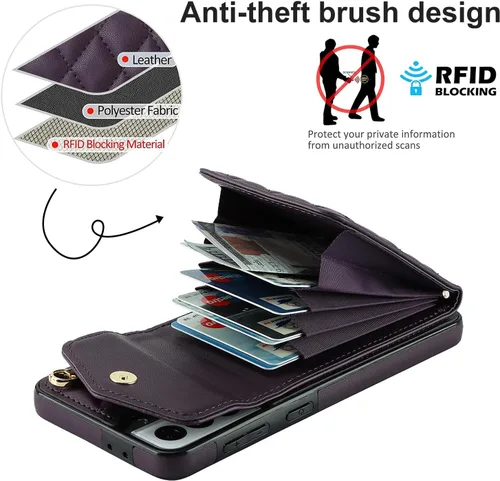 Vista 4 de Funda para teléfono Samsung Galaxy S21 5G de 6.2 pulgadas con protector de pantalla de vidrio templado, correa cruzada para la muñeca, soporte