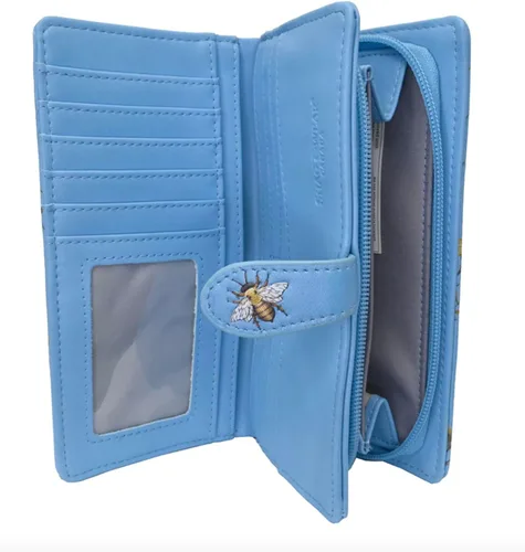 Vista 2 de Shag Wear Bumblebee Garden Large Wallet 7" Blue Bumblebee Garden Blue