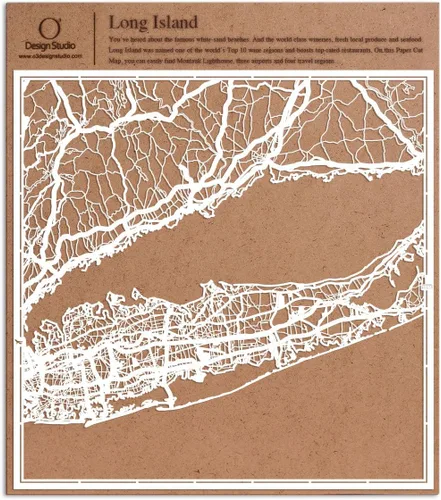Vista 42 de O3 Design Studio Aberdeen - Mapa de papel cortado en papel blanco de 12 x 12 pulgadas