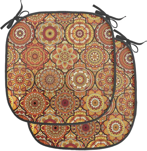 Vista 83 de Ambesonne Flamingo - Cojín de asiento para silla, diseño de fantasía exótica con elementos de vida silvestre hawaiana en colores pastel, acolchado