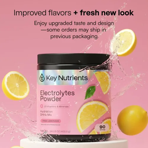 Vista 38 de KEY NUTRIENTS Electrolitos en polvo sin azúcar, limonada de maracuyá con 6 electrolitos y minerales, fibra prebiótica y polvos de hidratación