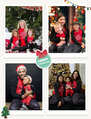 Vista 7 de PATPAT Pijamas de Navidad familiares a juego, pijamas de Navidad para la familia, mamá y yo, trajes de Navidad