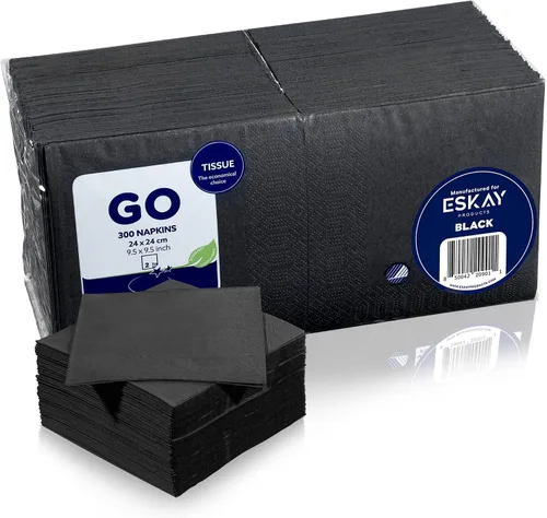 Vista 22 de Servilletas negras para bebidas, servilletas de papel desechables de 3 capas para bar, cóctel, bodas, cumpleaños, fabricadas en la UE, (20 unidades)
