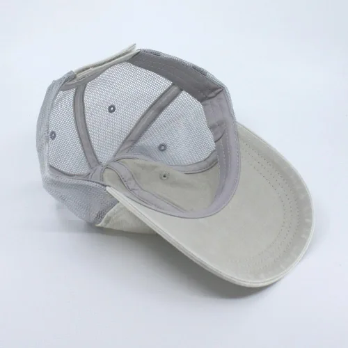 Vista 4 de Gorra de béisbol ajustable de malla suave de algodón lavado vintage