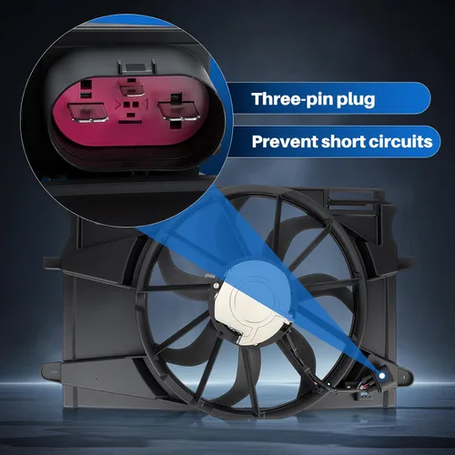 Vista 4 de AUTOKAY Ventilador de refrigeración del radiador, reemplazo del refrigerador del condensador del radiador del motor para Chevrolet Cruze 2017-2019