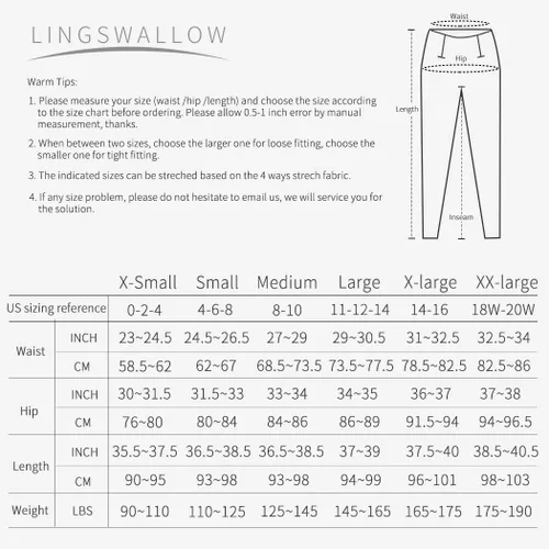Vista 6 de Lingswallow - Pantalones deportivos de tiro alto para yoga, diseño elástico en 4 direcciones con control de abdomen y bolsillos, leggings