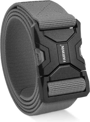 Vista 9 de FAIRWIN Tactical Belt Men, 1.5" Stretch Nylon Web Military Hiking Rigger Work Belts with Quick-Release Seatbelt Buckle