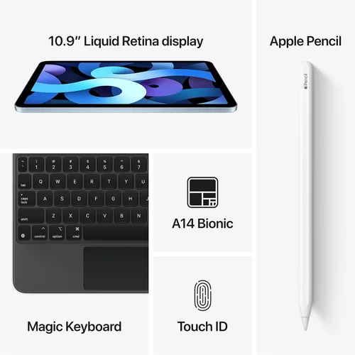 Vista 6 de Apple iPad Air (10.9 pulgadas, Wi-Fi, 64 GB), azul cielo (último modelo, 4ª generación)