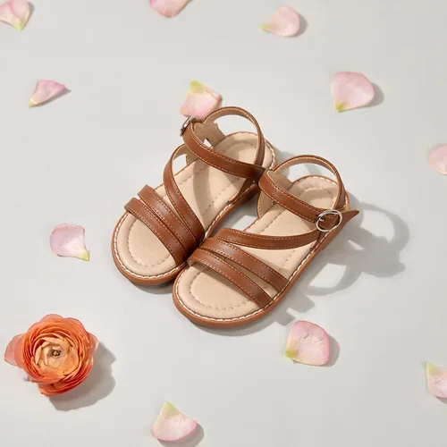 Vista 5 de ESTINE ToddlerLittle Kid Girls Dress Cross Strappy Open Toe Sandals Princess Flats Summer Flower Girl Shoes