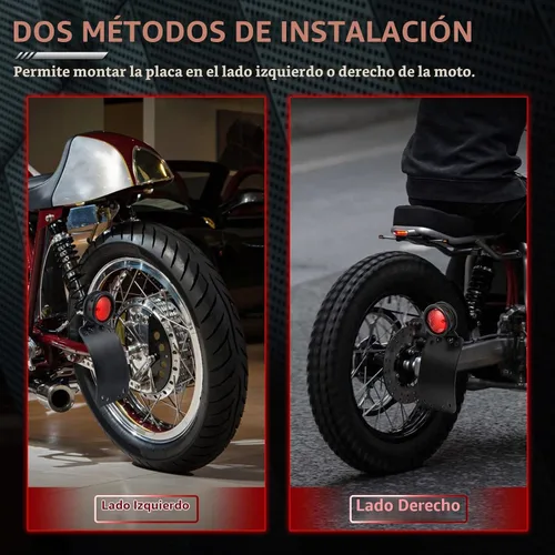 Vista 6 de Amazicha Luz de freno trasera LED para motocicleta de 3/4 pulgadas con soporte, IP67 impermeable para placa de matrícula de montaje lateral