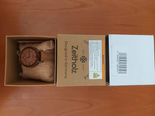 Vista 9 de Zeitholz Relojes de madera para hombre, reloj de madera, regalos, reloj analógico, nueva colección Klitten 1.654 in con movimiento de cuarzo japonés.