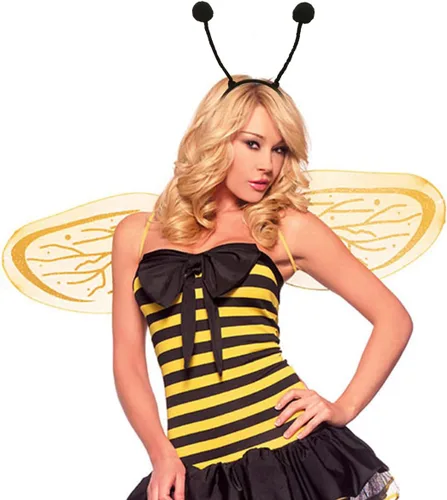 Vista 5 de Diadema de antena de insectos, diadema de abeja, diadema de gusano, diadema de abejorro para niños, adultos y niñas, para Halloween, disfraz