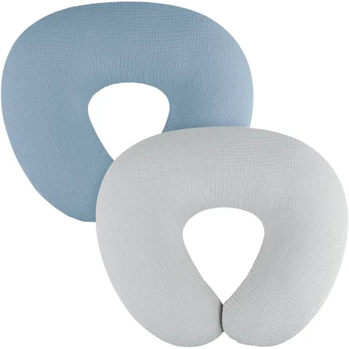 Vista 11 de MairMore Paquete de 2 Fundas de Almohada de Muselina para Lactancia, Transpirables 100% Algodón, Fundas Deslizables para Almohadas de Lactancia