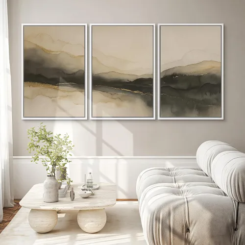 Vista 212 de SIGNWIN Lienzo enmarcado para pared, juego de arte de collage de hojas transparentes en blanco y negro, ilustraciones de naturaleza silvestre, arte