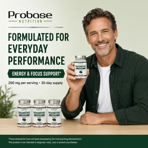 Vista 6 de Probase Nutrition Cápsulas de paraxantina de 200 mg para energía limpia