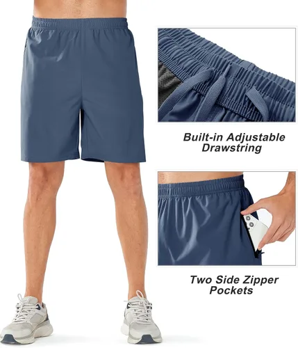 Vista 4 de NORTHYARD Pantalones cortos deportivos ligeros de secado rápido y de 7pulgadas para hombre, para senderismo, deportes, gimnasio, correr