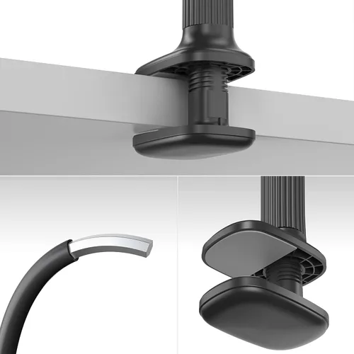 Vista 3 de Niumowa Soporte para tableta de cuello de cisne, brazo ajustable de 38.6 in para cama Fits Kindle, iPad & Phones. 360° gooseneck clamp. Reading in