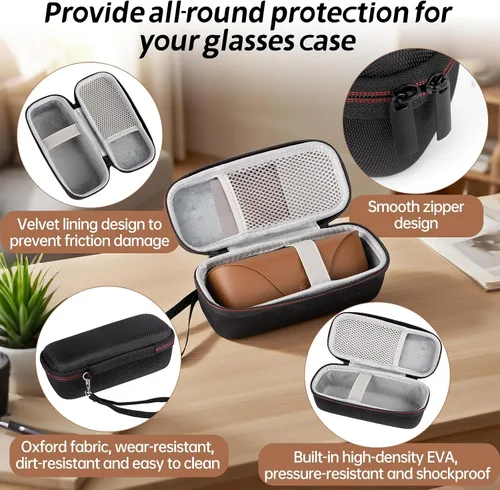 Vista 2 de Funda protectora rígida para lentes inteligentes Ray-Ban Meta, compatible con WayfarerSkylerHeadliner y caja de carga, funda duradera para gafas