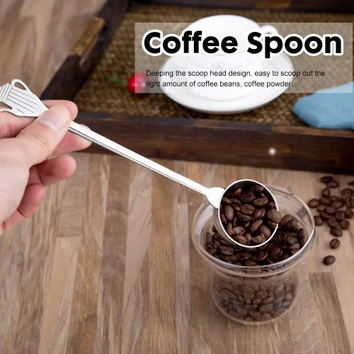 Vista 3 de Fdit Cuchara de café de acero inoxidable de 0.35 onzas con mango largo, cucharadas medidas, cucharas para máquina de café expreso, cucharas para té