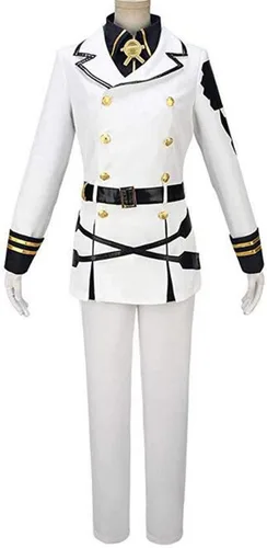 Vista 4 de Poetic Walk Disfraz de anime 2 Mikaela Hyakuya para cosplay, capa militar, uniforme del ejército, disfraz de Halloween personalizado