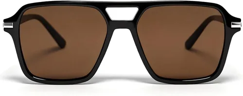 Vista 2 de VISOONE Black Retro Square Aviator Sunglasses Women Men