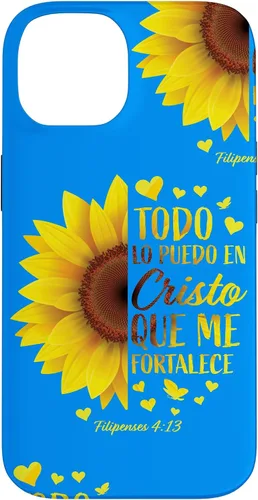Vista 4 de Cristiano Español Regalo Mujeres Religioso Versículo de la Biblia Girasol Funda para iPhone 17