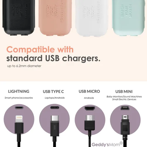 Vista 2 de Funda de cargador USB a prueba de bebés – Caja de punta de cable resistente a los niños para cables de carga USB estándar
