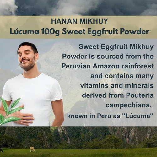 Vista 5 de HANAN MIKHUY Lúcuma en Polvo 3.53 oz – Polvo de lúcuma 100% natural para energía, digestión y edulcorante de bajo índice glucémico, vegano, sin OMG