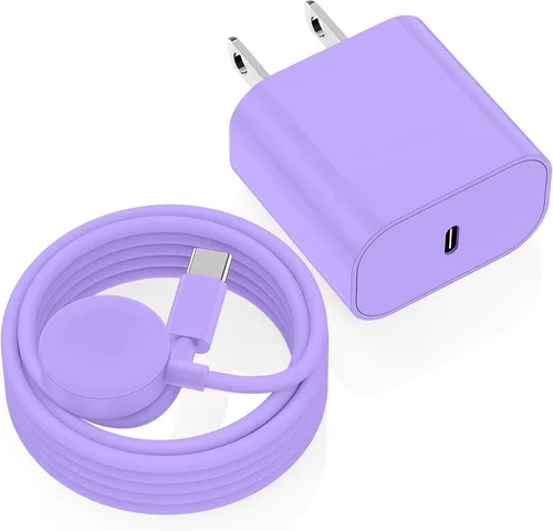 Vista 8 de Cargador USB C para Apple Watch, [certificado MFi] Cargador magnético rápido para iPhone, cable de carga USB C de 6 pies de largo y bloque
