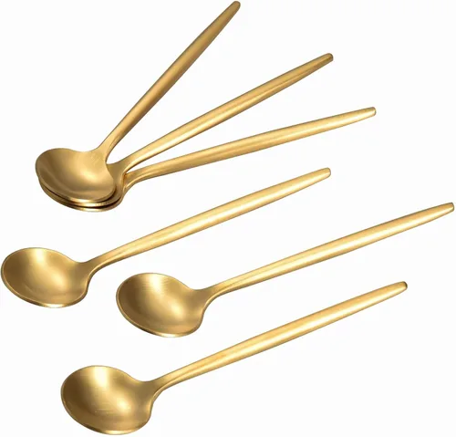 Vista 9 de IMEEA Gold - Juego de 6 cucharas de café de acero inoxidable de 5.1 pulgadas
