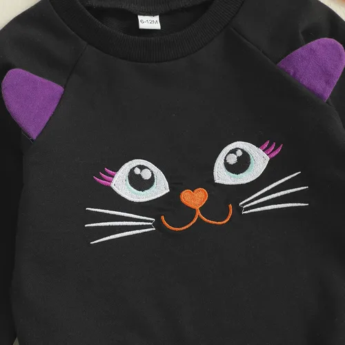 Vista 135 de Disfraz de Halloween para bebé, sudadera de calabaza con cuello redondo, suéter de manga larga, ropa de otoño