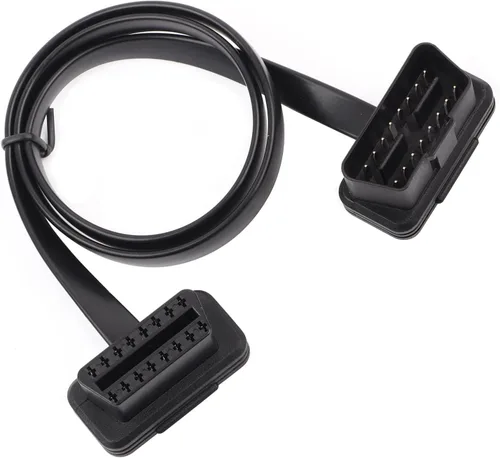 Vista 6 de Adaptador de cable OBD2, cable de extensión OBD2, cable de diagnóstico plano OBD2, cable de diagnóstico plano de 16 pines macho a hembra, adaptador