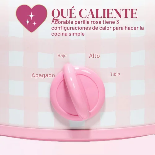 Vista 7 de Paris Hilton Olla de cocción lenta manual de 3.5 cuartos de galón, cuenta con tres ajustes (bajo, alto, cálido), inserto de gres naturalmente