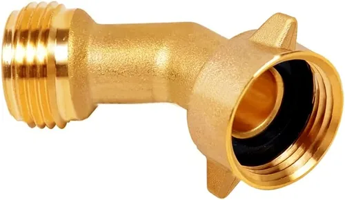 Vista 6 de Uenede Latón 3/4 "GHT 45 grados codo giratorio manguera de jardín conector, 2PCS Adaptador de manguera de jardín de rosca hembra a macho Cambiar