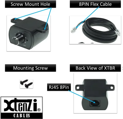 Vista 3 de Xtenzi Control remoto XTBR14 de control de volumen de ganancia de graves compatible con amplificadores Hifonics HFR-3