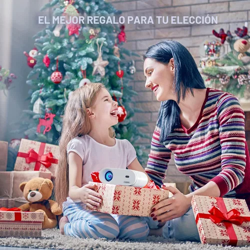 Vista 7 de Mini proyector, proyector de video VISSPL Full HD 1080P, proyector portátil para exteriores con trípode, regalo para niños, proyector de películas