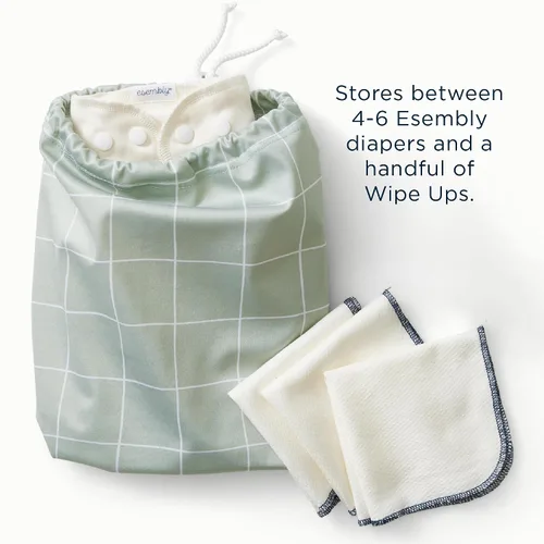 Vista 4 de Esembly Ditty Bag Duo - Bolsas húmedas reutilizables impermeables para pañales de tela, trajes de baño, artículos de tocador y aperitivos, juego