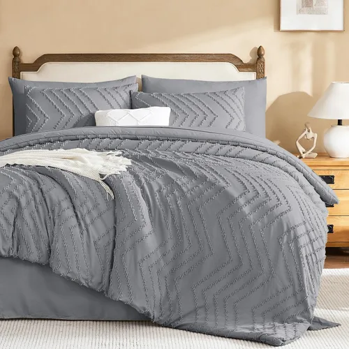 Vista 25 de Litanika Juego de edredón individual XL - 5 piezas Boho copetudo cama en una bolsa Azul Egeo