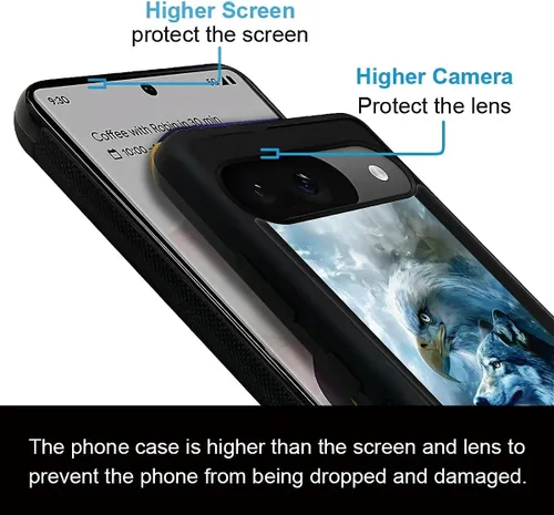 Vista 1908 de Compatible con Google Pixel 4A 5G Mobile Case Creative Acrylic Panel trasero Silicona Protección Grip especialmente diseñado para Google Pixel 4A 5G
