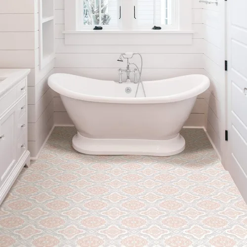 Vista 5 de FloorPops FP3566 Cecilia - Azulejos adhesivos para suelo Peel Stick, blanco y blanco roto