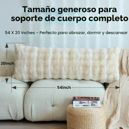 Vista 5 de OMEO Almohada de invierno esponjosa de cuerpo completo – Almohada de embarazo de espuma viscoelástica, almohada de lactancia para dormir de lado
