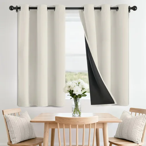 Vista 144 de SimpleHome - Cortinas opacas 100% para recámara, cortinas de ventana con ojales beige, con aislamiento térmico, cortinas de oscurecimiento